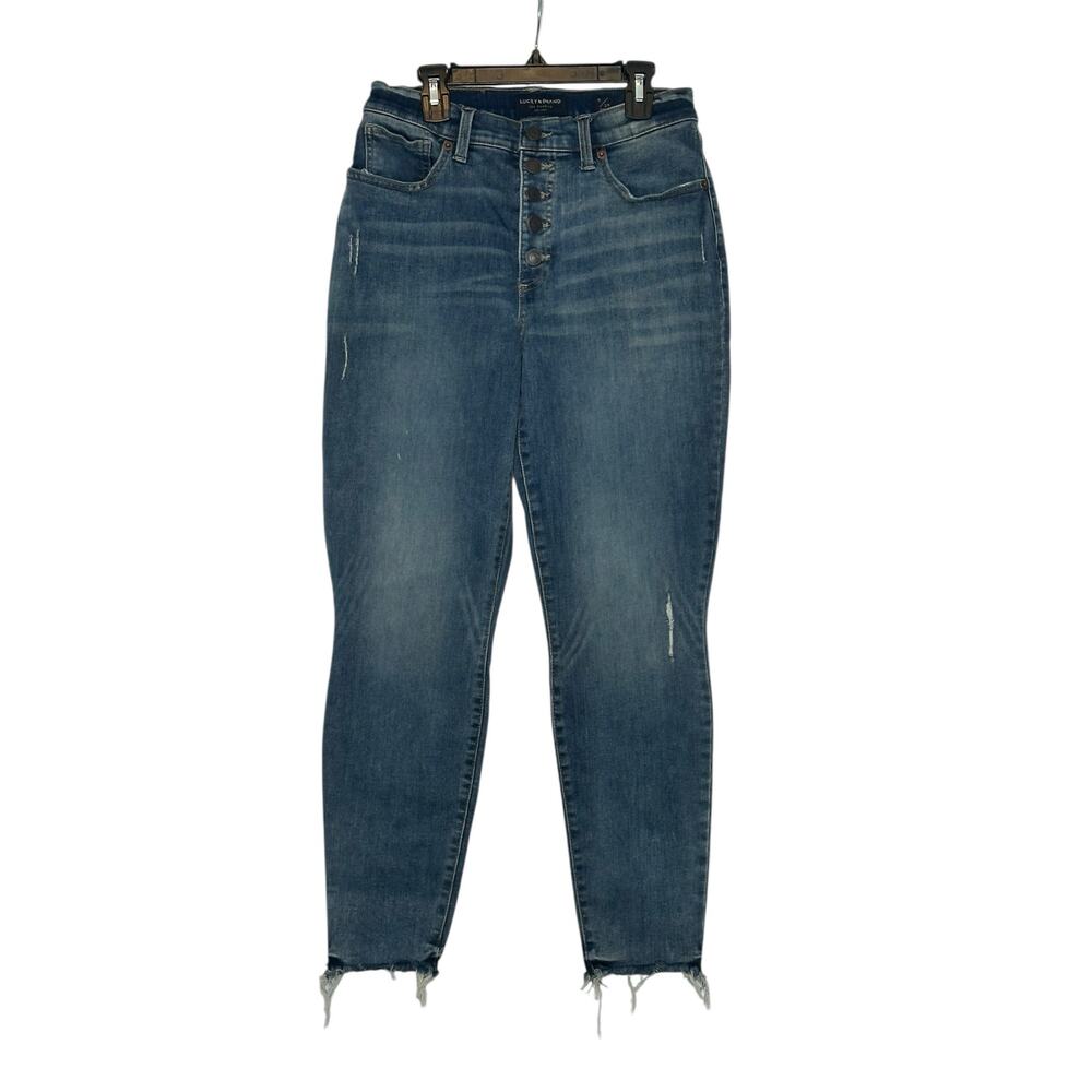 Lucky Brand high waisted distressed skinny jeans size 29